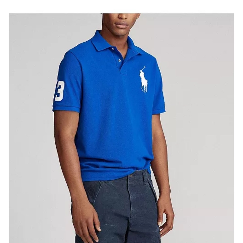 Polo by Ralph Lauren 3XL Men's Royal Blue Polo white horse #3 Logo Polo Shirt